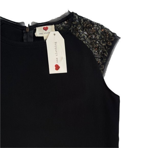 NWT One Clothing Slip Dress with Lace Cap Sleeves - Picture 2 of 8